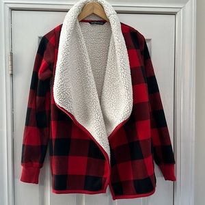 Plaid Sherpa coat